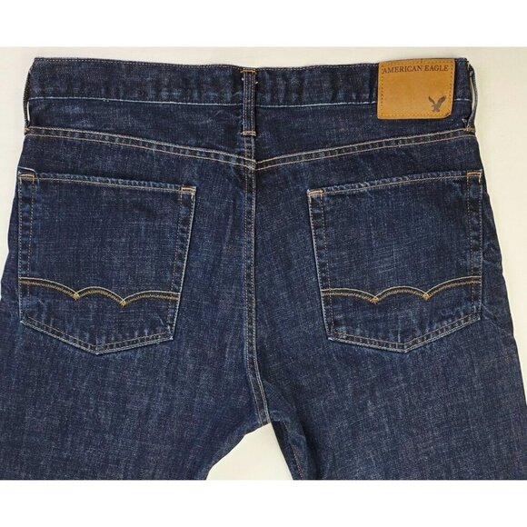 American Eagle Outfitters Size 36X34 Mens Relaxed Blue Denim Logo Cotton Jeans - Picture 8 of 11